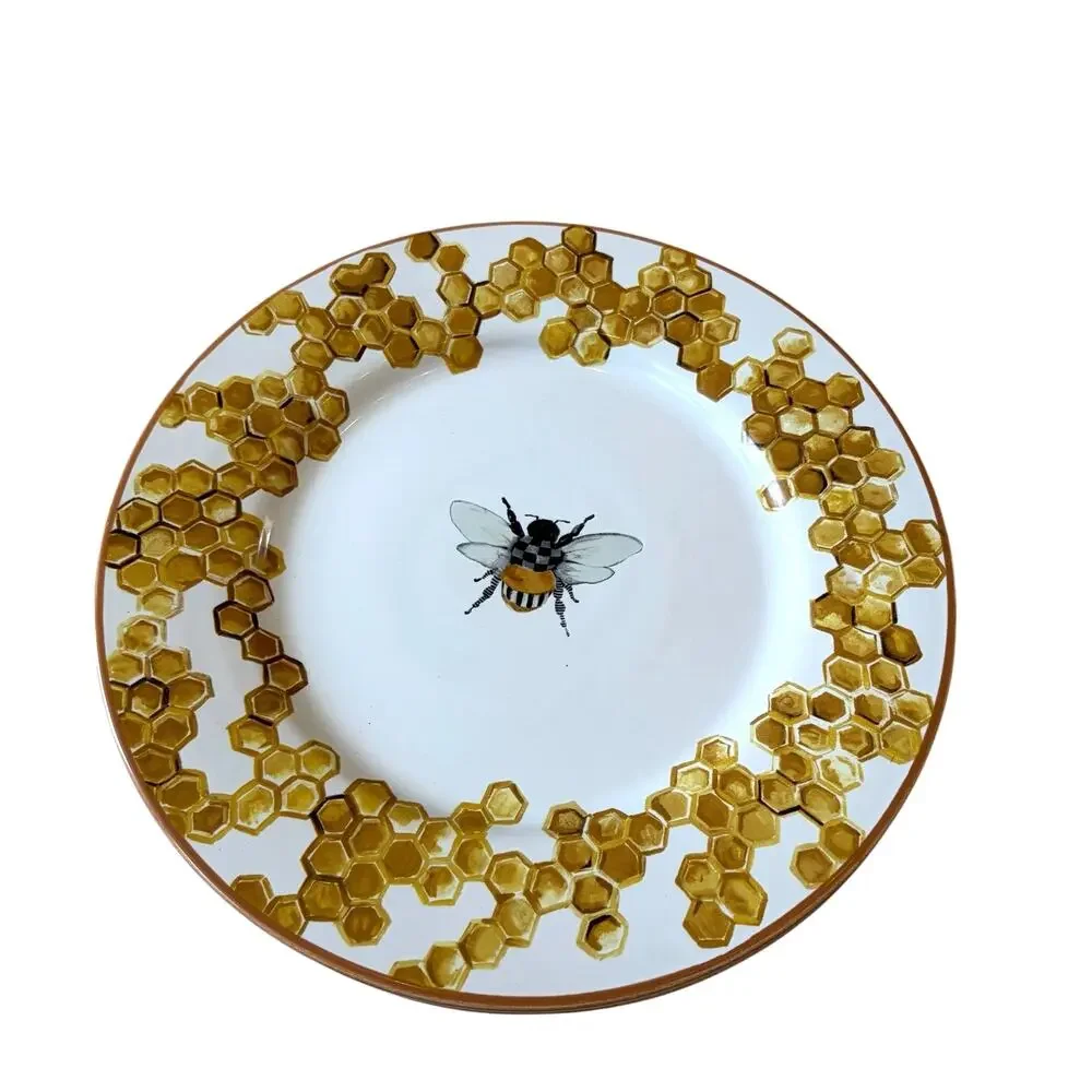 NEW MacKenzie-Childs Queen Bee Dinner Plate 11in Stoneware